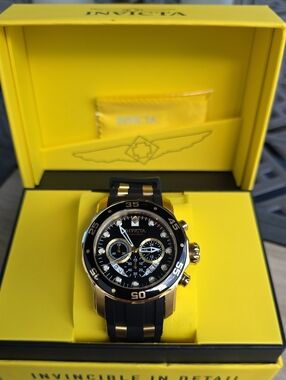 543.  Invicta Pro Diver SCUBA Men's Watch - 48mm. Gold, Black (6981)